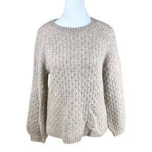 Wyse London Sweater Alpaca Wool Cable Knit Beige (S)